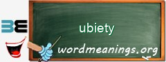 WordMeaning blackboard for ubiety